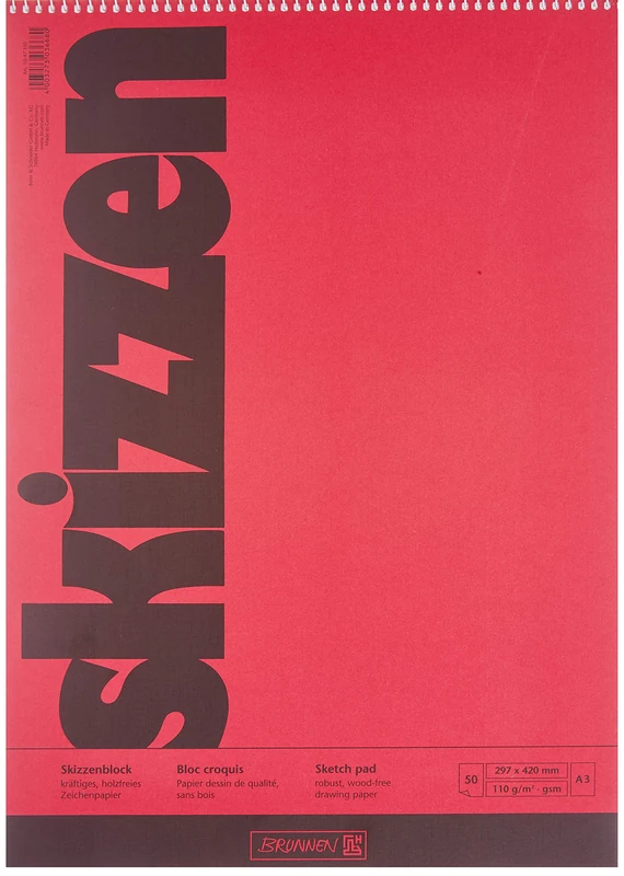 Brunnen Sketch Pad A3 110 g 50 Sheets Spiral Pack of 5
