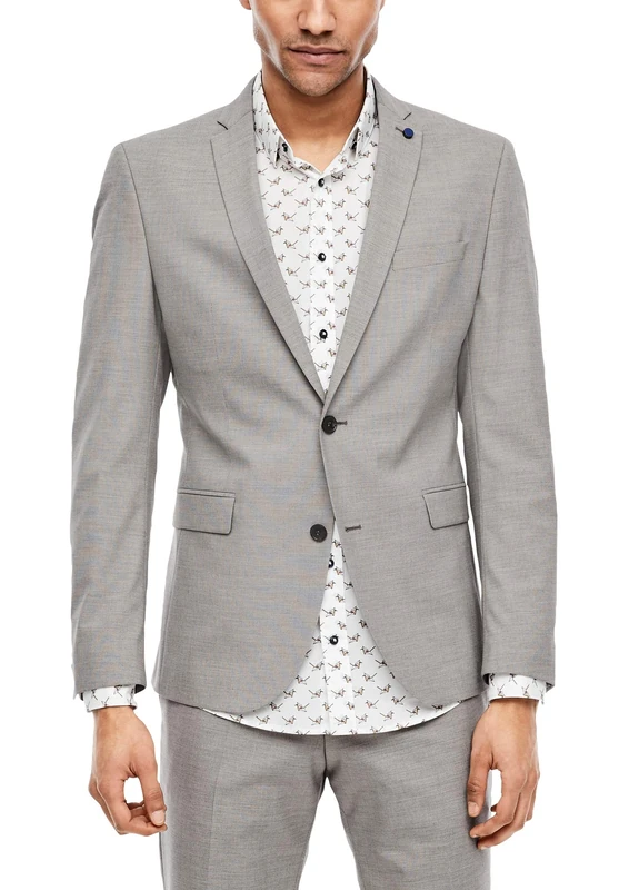 s.Oliver Men's 02.899.54.2168 Sakko Langarm Suit Jacket, Beige (Brown Dots 80m5), 24 (Size: 50)