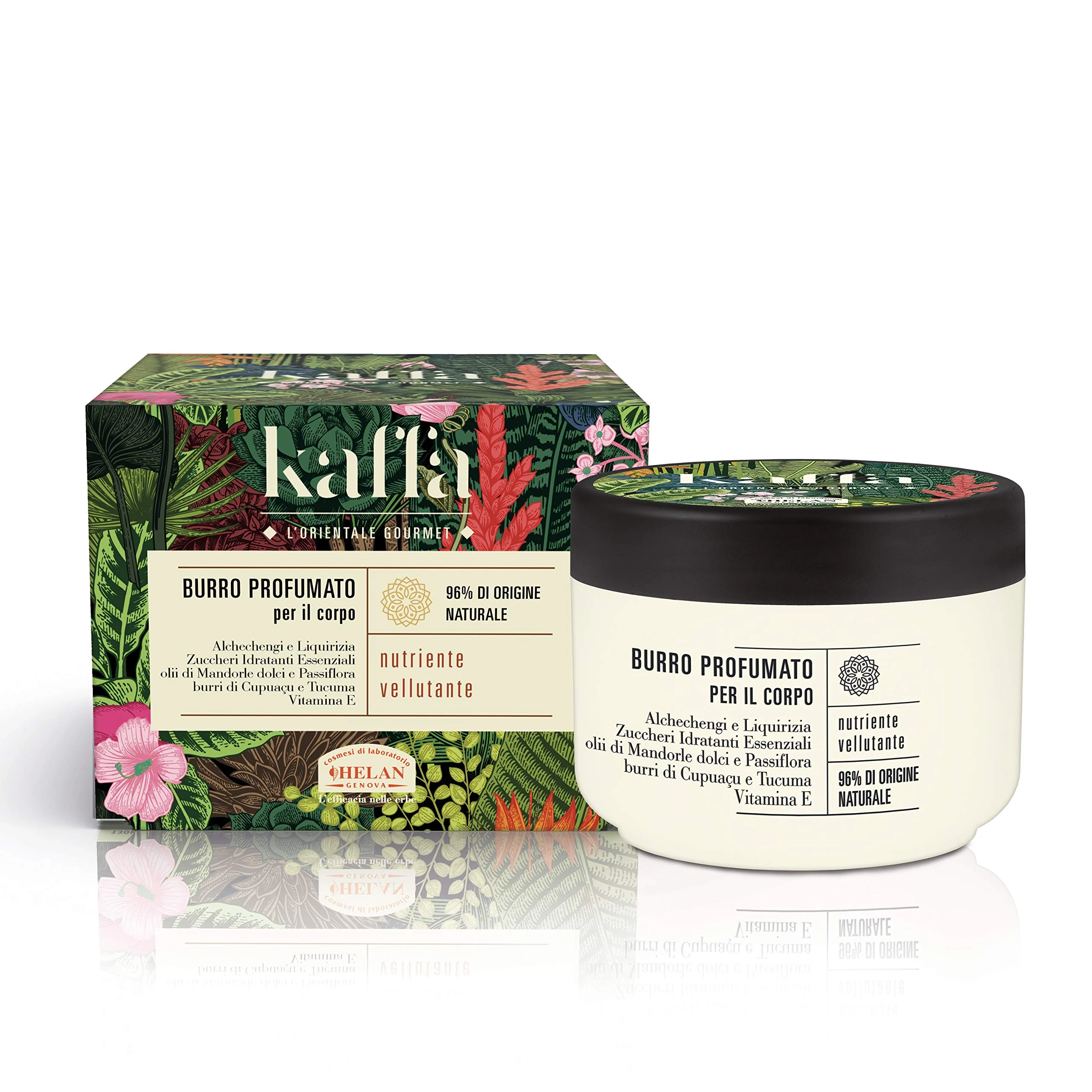 Helan, Kaffa Perfumed and Nourishing Body Butter, Moisturising, Perfumed and Velvety Body Skin Cream, Cleansing and Non-Greasy, 200ml - Made in Italy