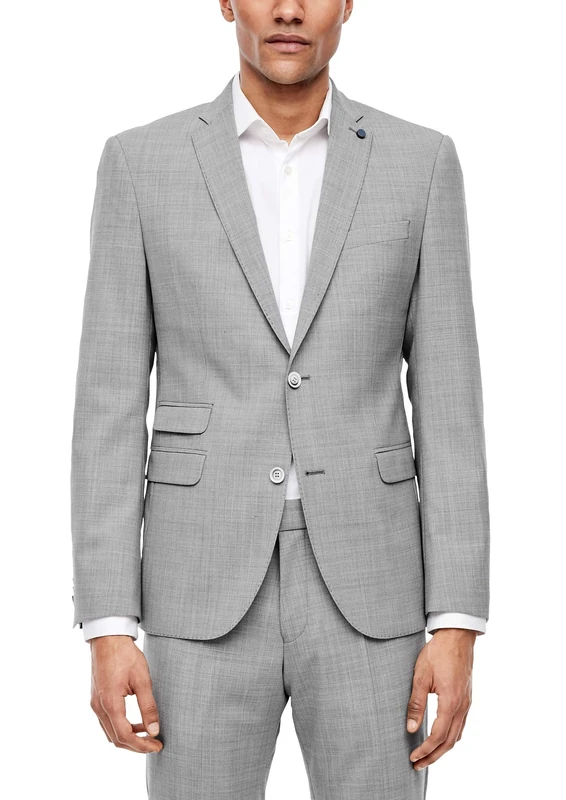 s.Oliver Men's 02.899.54.5451 Sakko Langarm Suit Jacket, Grey (Night Petrol Dots 92m1), 20 (Size: 46)