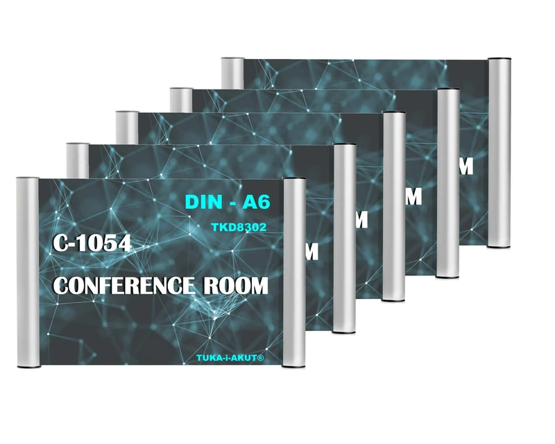 TUKA-i-AKUT 5pcs Office Door Sign Holder for A4 Format, Wall Mounted Information Sign Holder for 297mmx210mm insert paper, Office Sign, Room Sign, Screwing or Adhesive Fixing, TKD8302-A4-5x