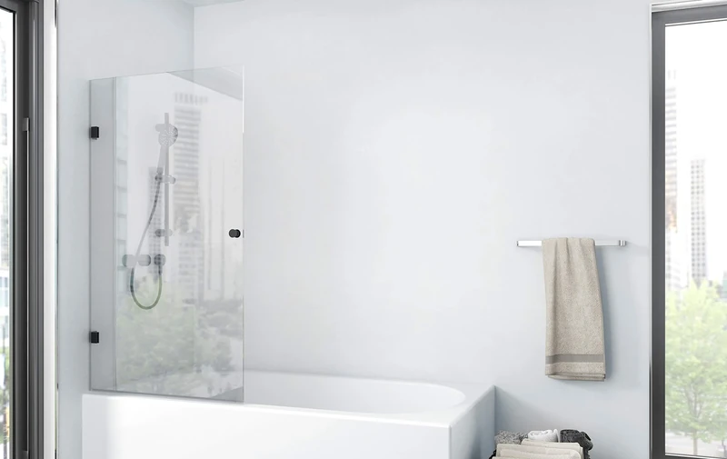 MARWELL BWF111 Gallery Folding Bath Screen Matt Black