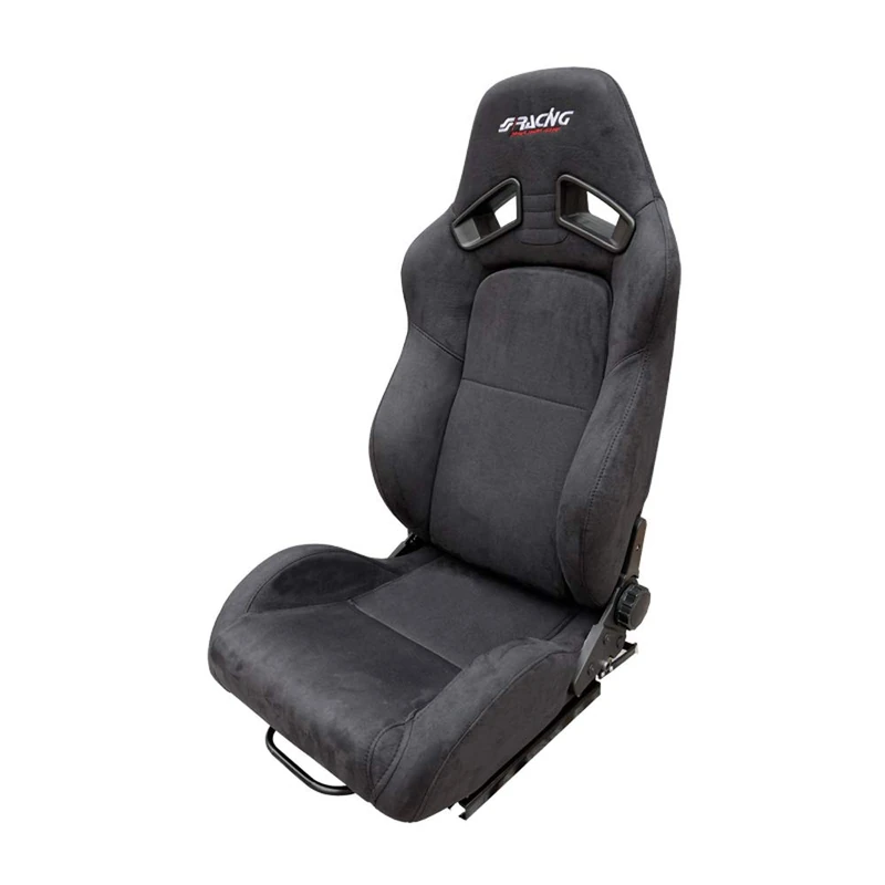 SIMONI RACING SRS/12 Universal Sports Seat Charles, Reclining and Folding, Coated in Black Velour with Black Stitching - Image 1