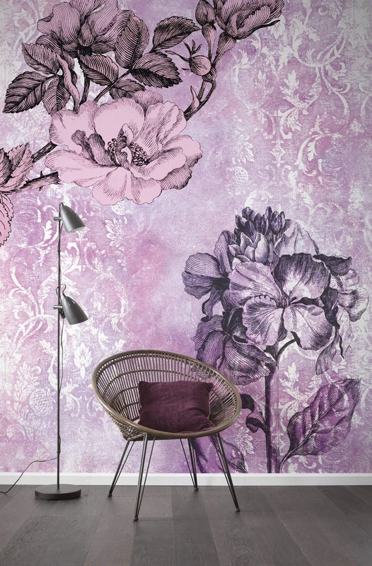 Komar Non-Woven Photo Wallpaper Baroque Pink 200 x 250 cm (Width x Height) - Image 1