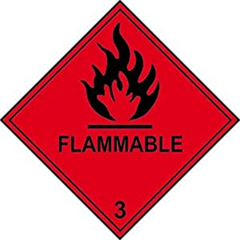 Class 3 Flammable Hazardous Label Pack of 10 Self-Adhesive Vinyl 250mm x 250mm