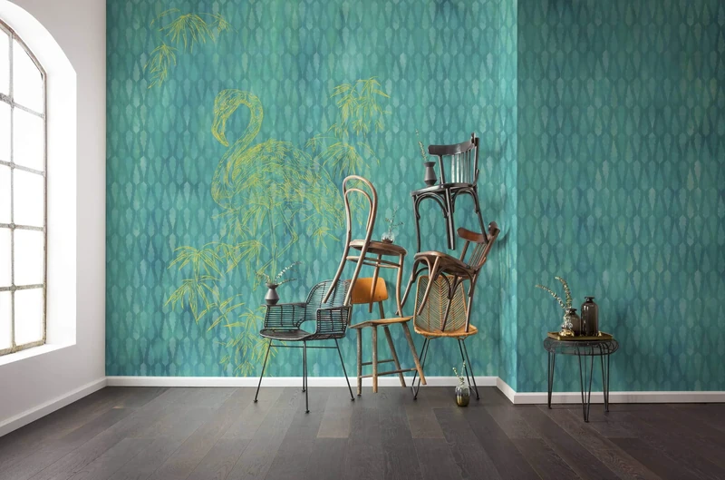 Komar Non-Woven Photo Wallpaper Wild Flamingo 200 x 250 cm (Width x Height)