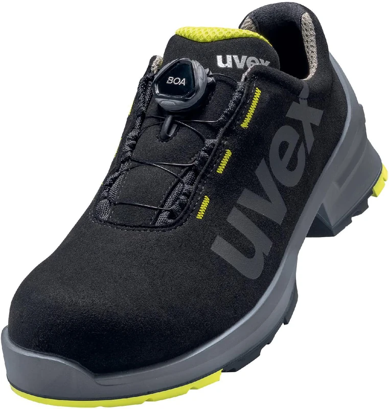 Uvex Men's Low Shoe 65668 S2 Size 43 PU Sole W11 Fire and Safety, Nero Lime, 10 UK - Image 1