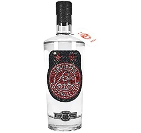 Aberdeen Gifts for Men & Women | Official Aberdeen FC Crystal Edition Birthday Vodka for the Dons Football Fans | Premium Alcohol by Bohemian Brands – 150 cl