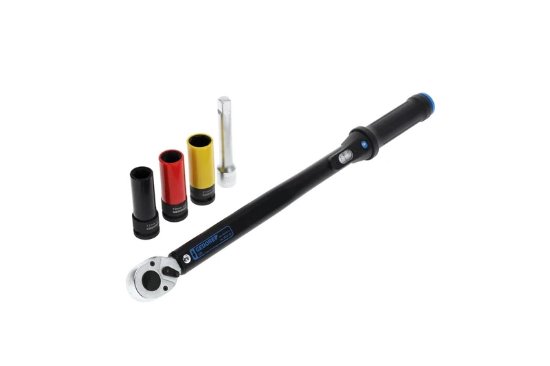 GEDORE Torque wrench set with square drive, 1/2", 40-200 Nm, Set with impact sockets/extension, 3550-UK-LS4