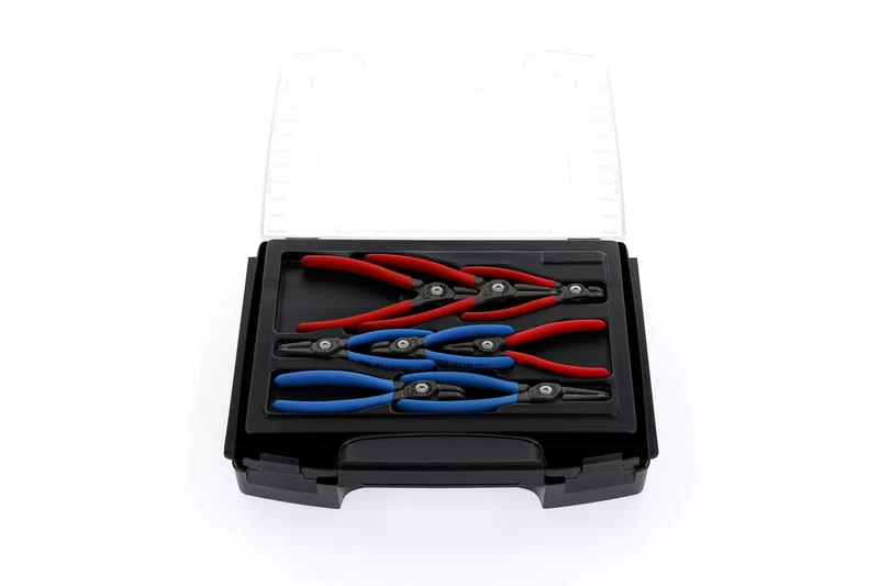 GEDORE Circlip pliers set, 8-pc., Tool set for inner and outer circlips, Straight and 90° angled, 1101-005