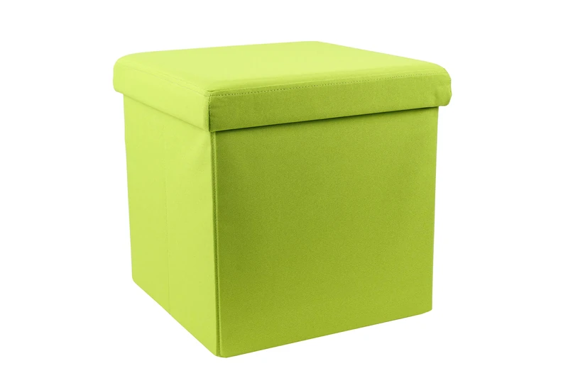 PRATESI 94288 Fluo Green POUFF cm.38x38x38 Tessuto, Polyester, Black - Image 1