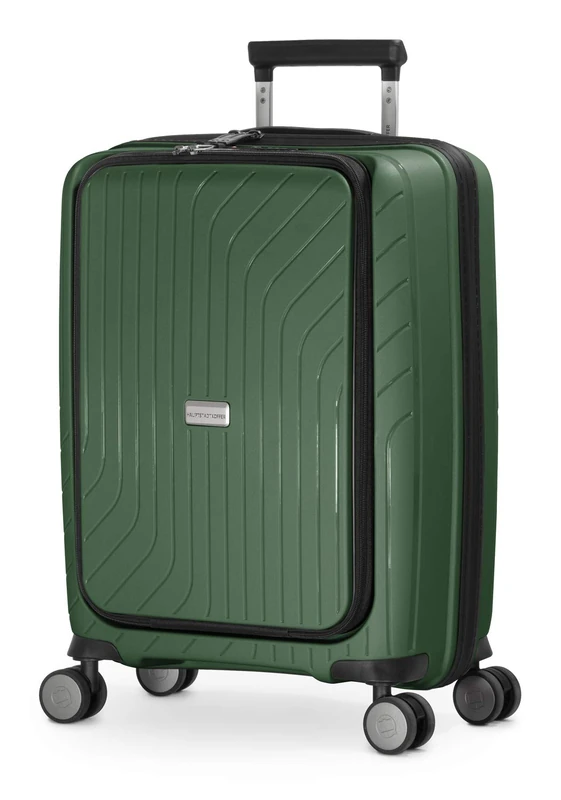 HAUPTSTADTKOFFER - TXL - Lightweight Carry-On Luggage with Laptop Bag, Sturdy Cabin Size Hardside Trolley, Polypropylene, 55 cm, 40 L, TSA, DarkGreen