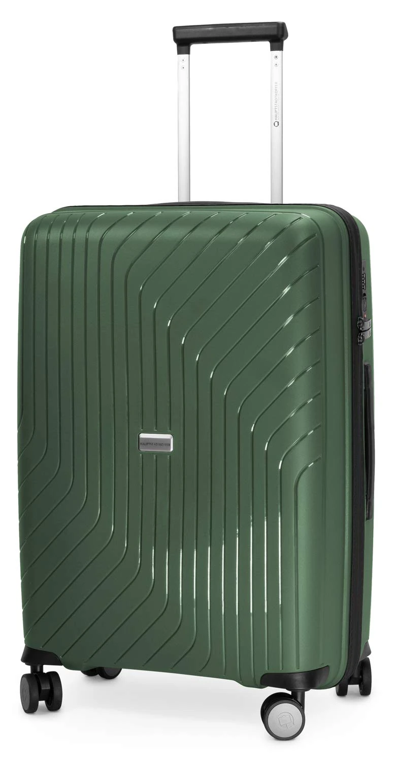 HAUPTSTADTKOFFER - TXL - Lightweight Luggage Hard-Side Trolley, Polypropylene, 66 cm, 76 L, TSA, Dark Green