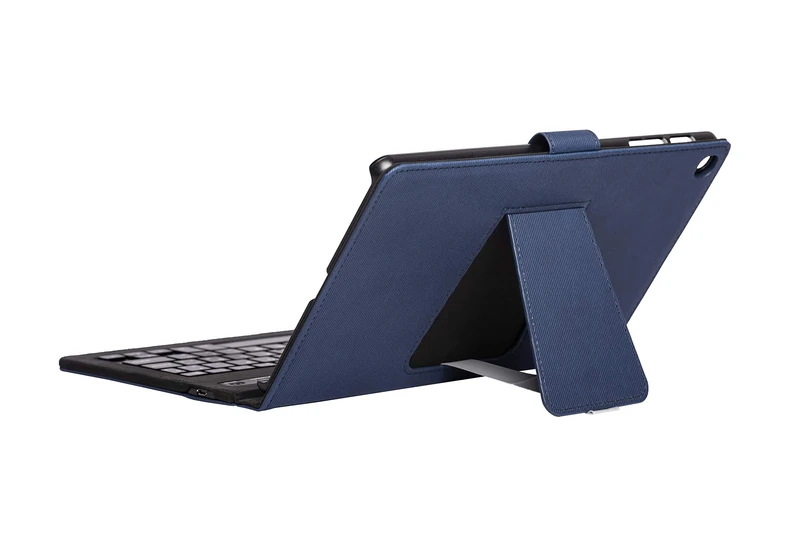 Silver HT Bluetooth Keyboard Case for Samsung Tab A 2019 10.1 Inch (T510/T515) Tablet with Stand Function and High Finishes, Colour: Navy Blue