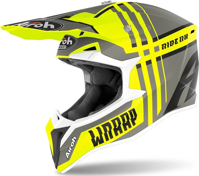 Airoh HELMET WRAAP BROKEN YELLOW MATT M