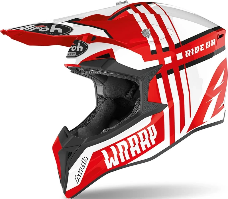 Airoh HELMET WRAAP BROKEN RED GLOSS XL