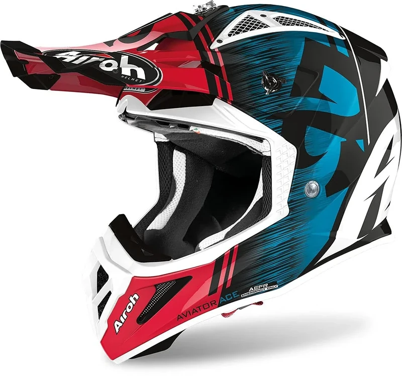 Airoh HELMET AVIATOR ACE KYBON BLUE/RED GLOSS M