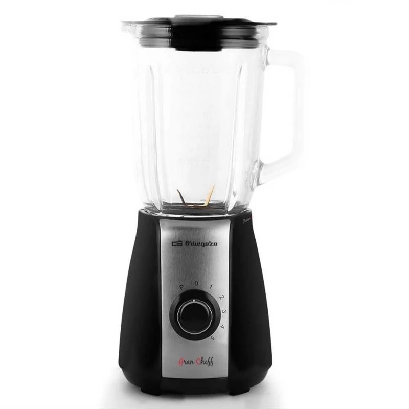 Orbegozo BV 6575 Glass Blender, 5 Speeds, Pulse Option, Removable Titanium Blade, 1.5 L, 600 Watts