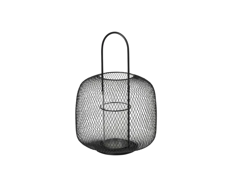 broste Copenhagen Floor Lantern, Metal, Black, 42.5 x 29.5 cm
