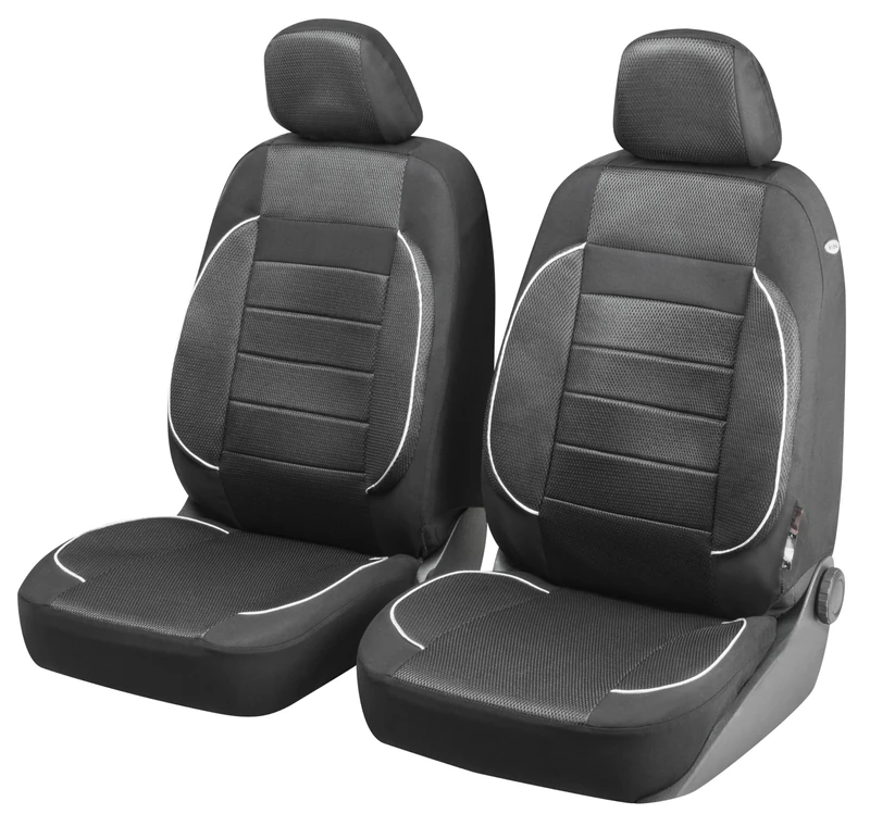 Walser Car Seat Cover Rover with Zip, 2 Front Seat Covers, Zipp-IT Car Seat Covers, Black