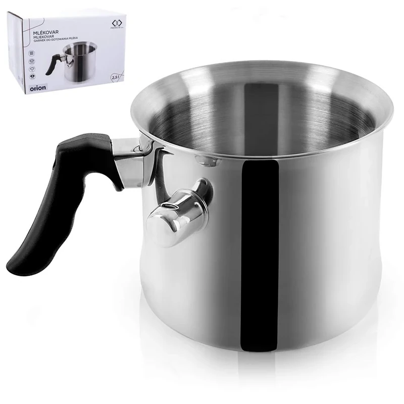 ORION GROUP Milk Pot, Stainless Steel, Without lid, Stainless Steel, Milk Cooking, Pipe 2.5 l, Gas, for Induction cookers