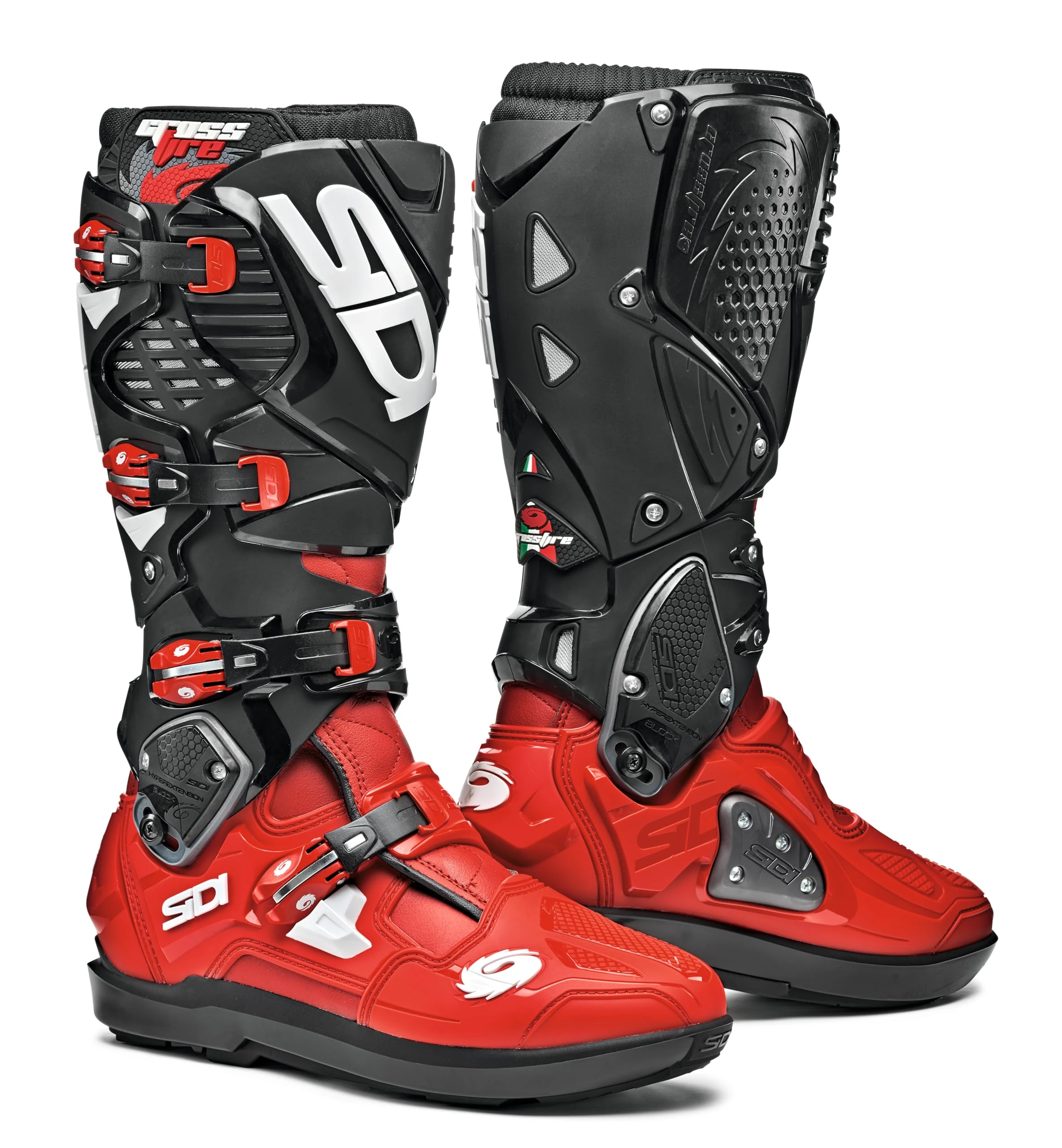 SIDI Men's Crossfire 3 SRS Motorcycle Boots, Red Black, 46 EU