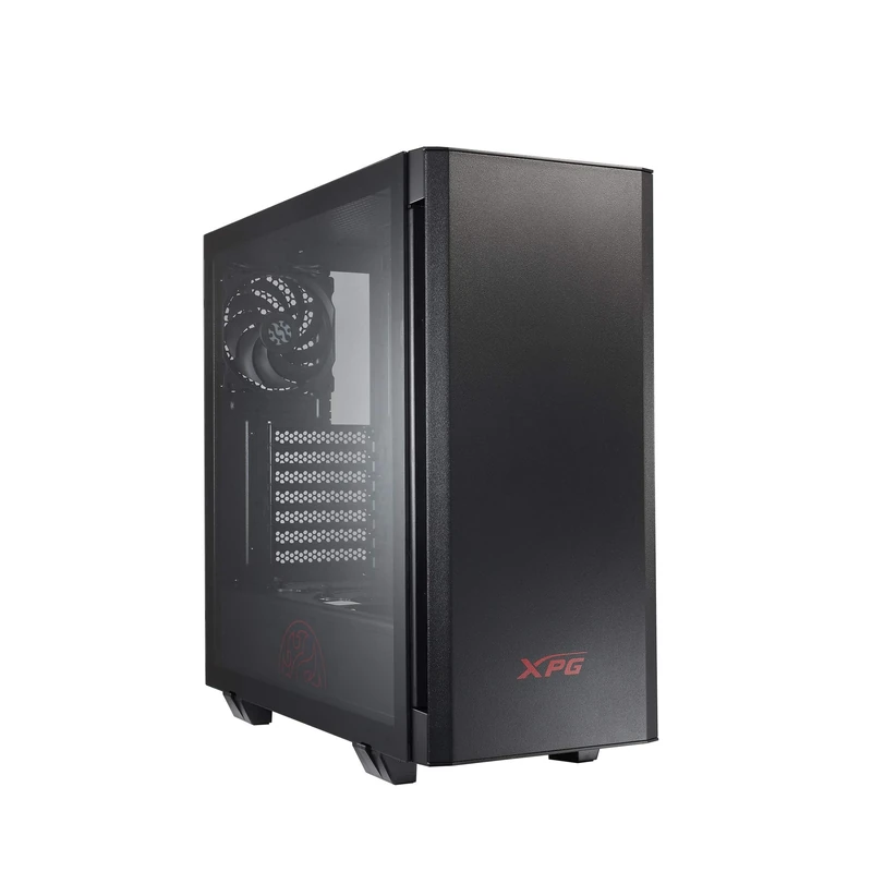 ADATA XPG INVADER Mid-Tower PC Chassis, Front ARGB downlight, Side Glass Panel, High Airflow Design with Pre-Installed Fans, Installation, I/O USB Ports, Black
