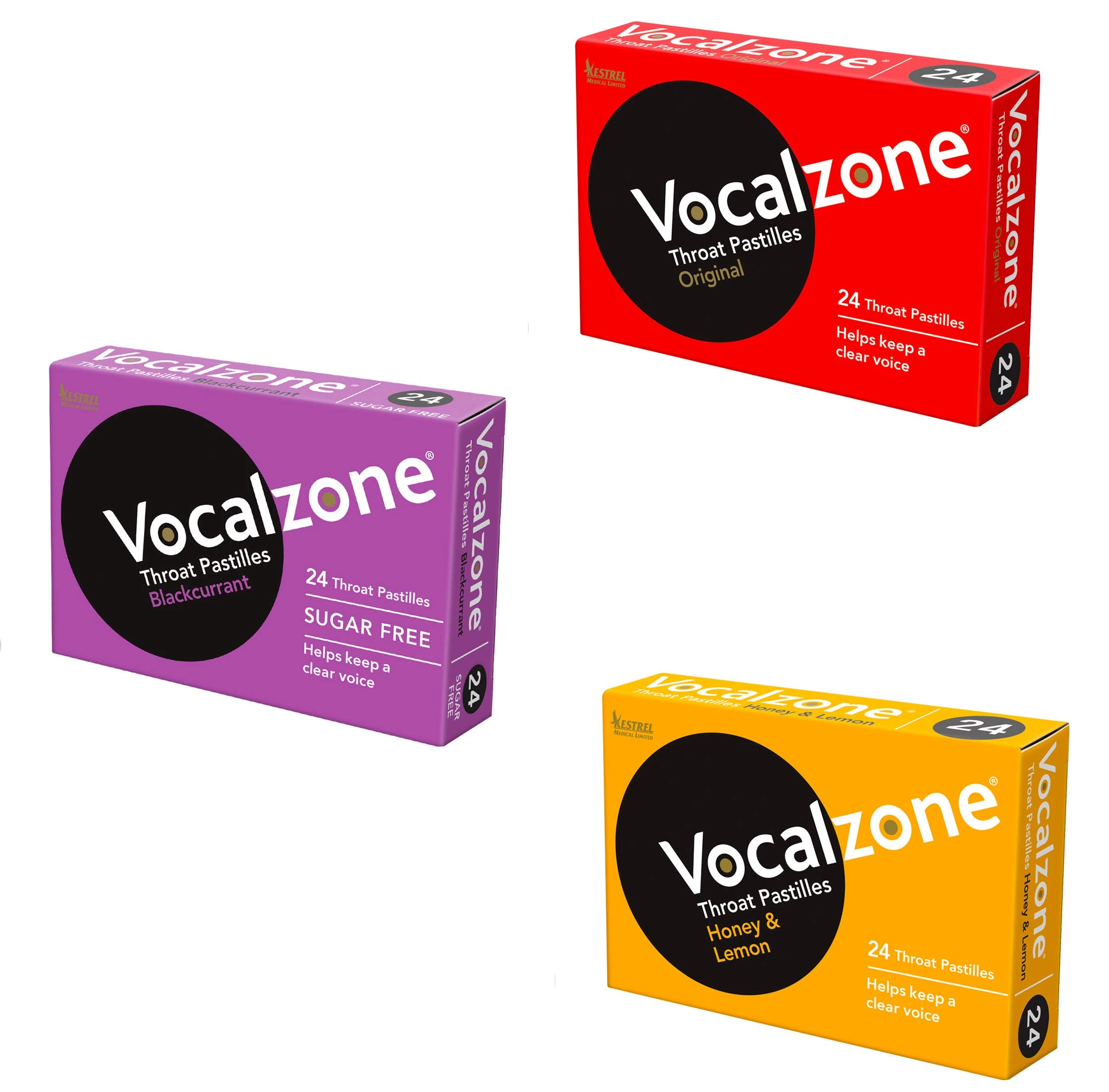 Vocalzone 3 Flavour Bundle | Sore Throat Relief Pastilles | Multi-Pack (3 x 24)