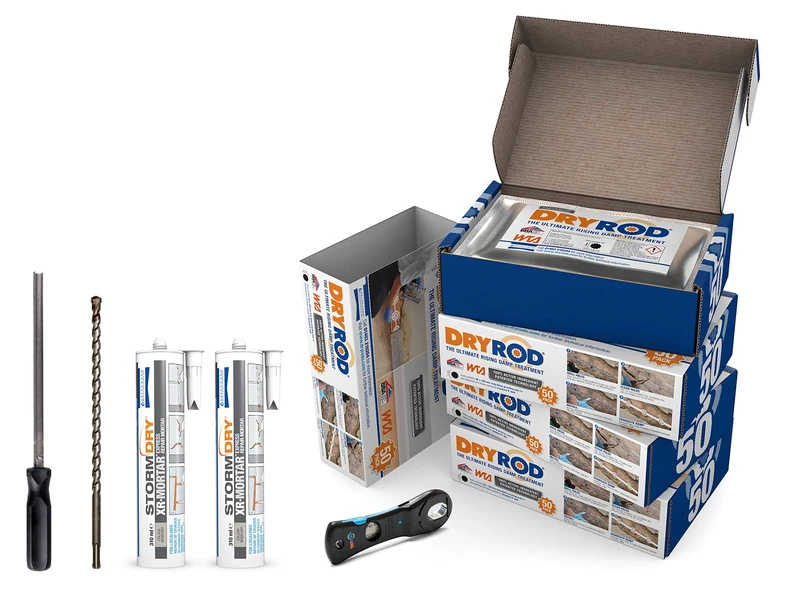 Dryrod Damp Proofing Rods DPC Kit: Treats 24 Linear metres (9" Wall) - BBA Approved Rising Damp Treatment