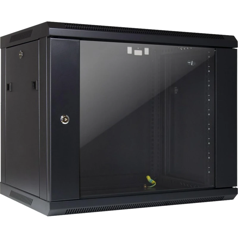 INTER-TECH SMA-6409 Wall Housing 9 HE 450 mm Deep Total Load up to 30 kg Fulfills Protection Class IP20 Lockable - Unmounted