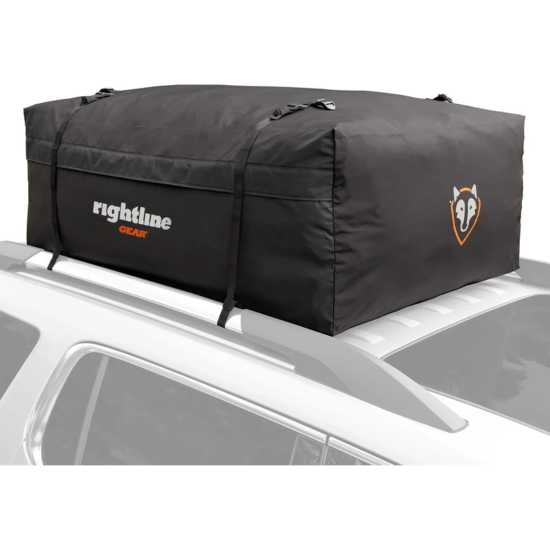 Rightline Gear 100R30 Range 3 Weatherproof Rooftop Cargo Carrier for Top of Vehicle, Attaches With or Without Roof Rack, 18 Cubic Feet, Black