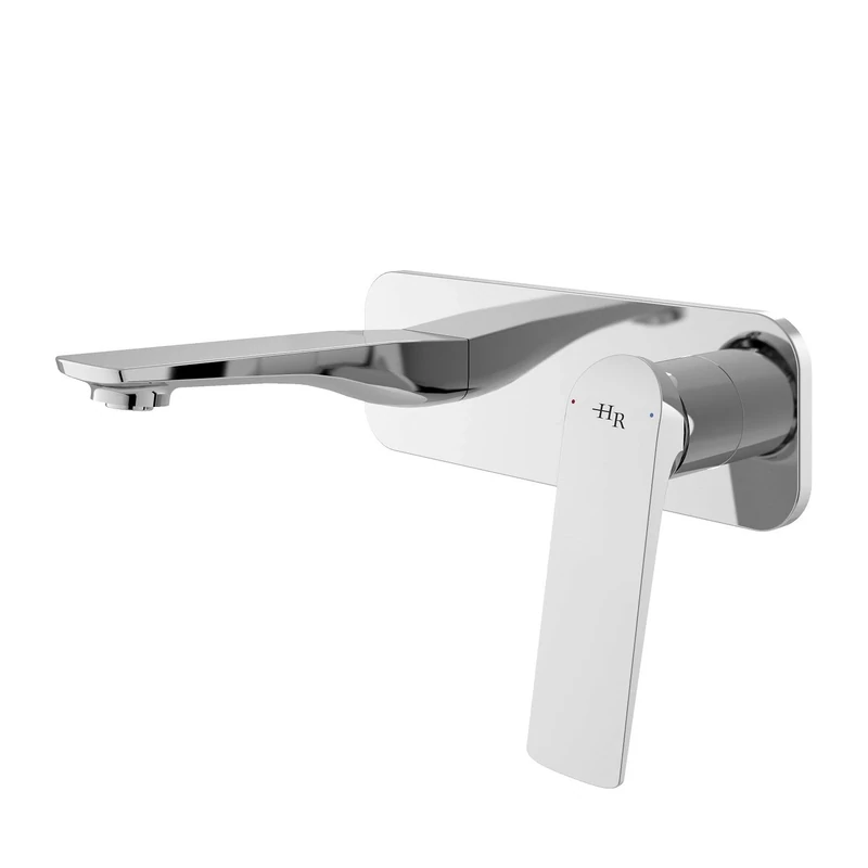Hudson Reed DRI328 Drift ǀ Modern Bathroom Wall Mounted Plated Round Single Lever Basin Mixer/Bath Filler, 155mm x 230mm, Chrome