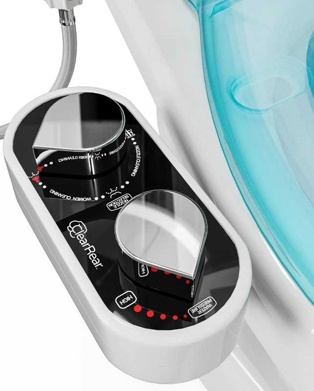 Clear Rear - The Buttler Bidet Toilet Attachment (1-Pack) Easy Setup Non-Electric Mechanical Bidet Sprayer, Self-Cleaning Nozzle & Adjustable Pressure