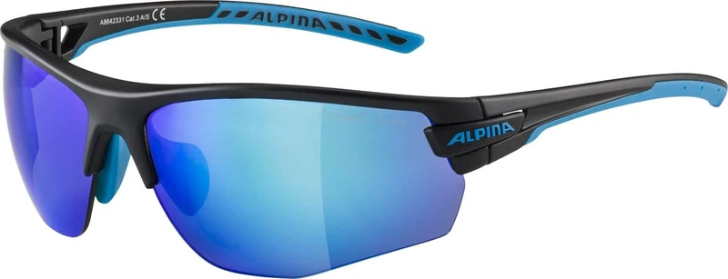 ALPINA Unisex - Adult, TRI-SCRAY 2.0 HR sports glasses, black matt-cyan, One Size