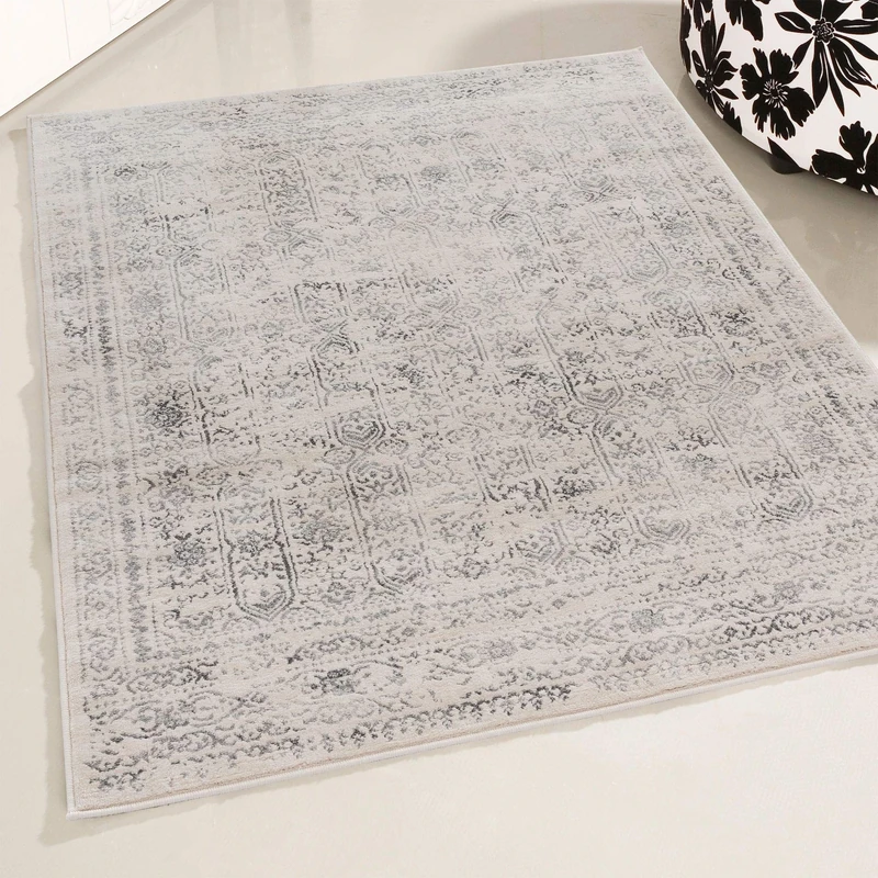 Mynes Home UK Rug Living Room Soft Dense Pile Classic Design In Cream (160 x 230 cm) - Image 1