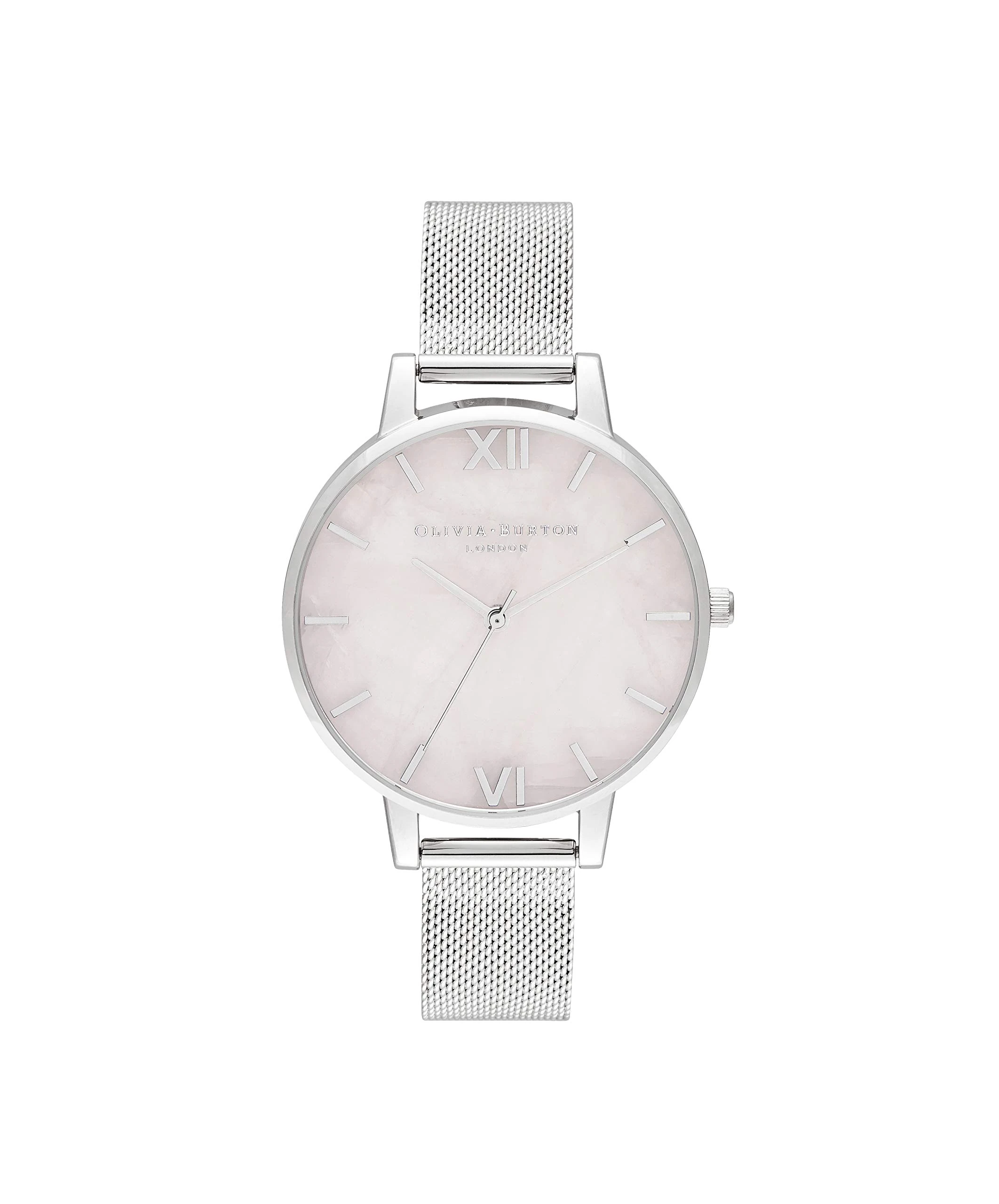 Olivia Burton Analogue Quartz Watch for Women with Silver Stainless Steel mesh Bracelet - OB16SP18