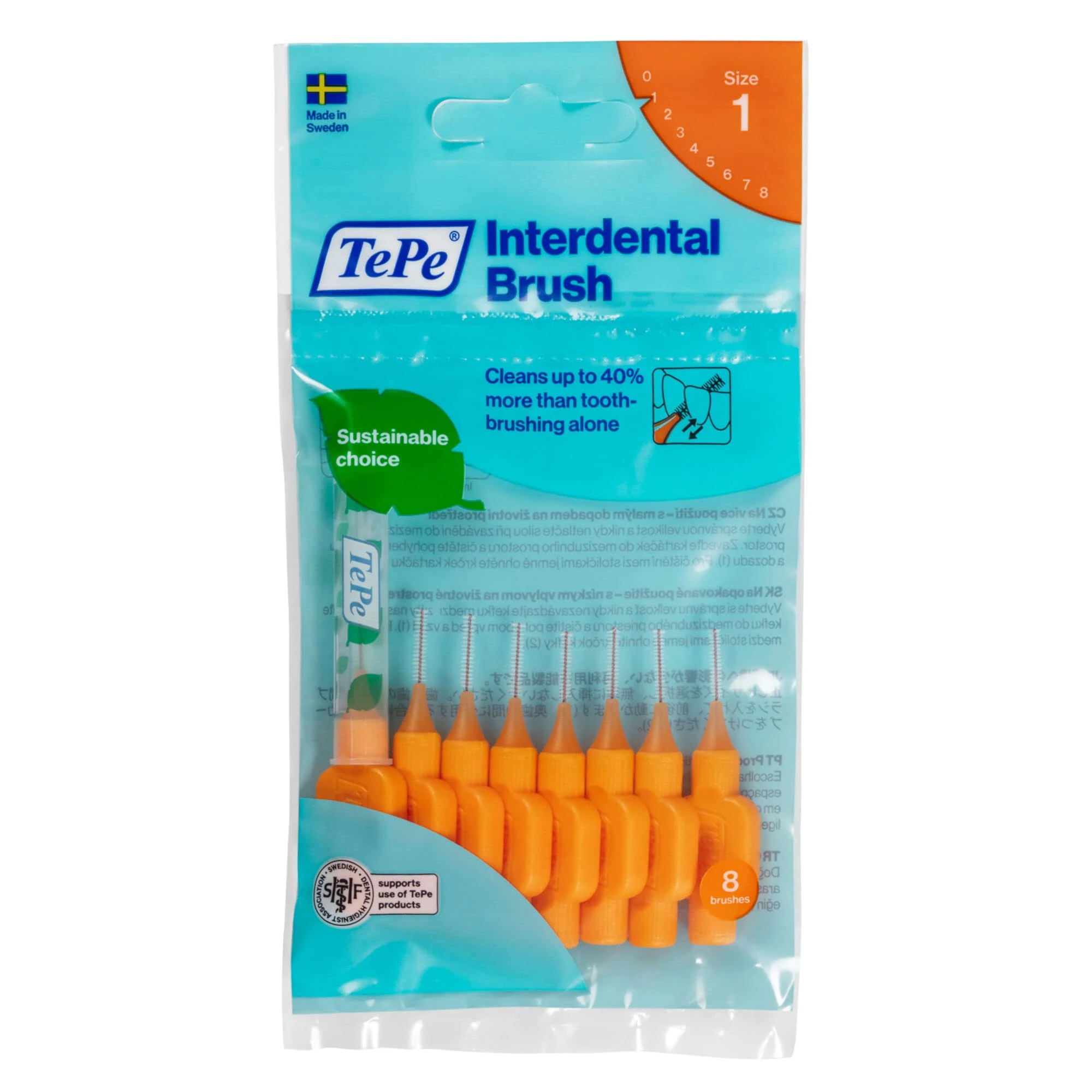 TePe Interdental Brushes Original Orange 0.45 mm Pack of 8
