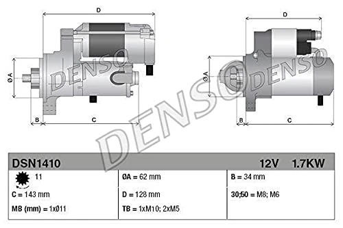 DENSO Starter Motor - DSN1410 - OE Number: GX73-11001-EC