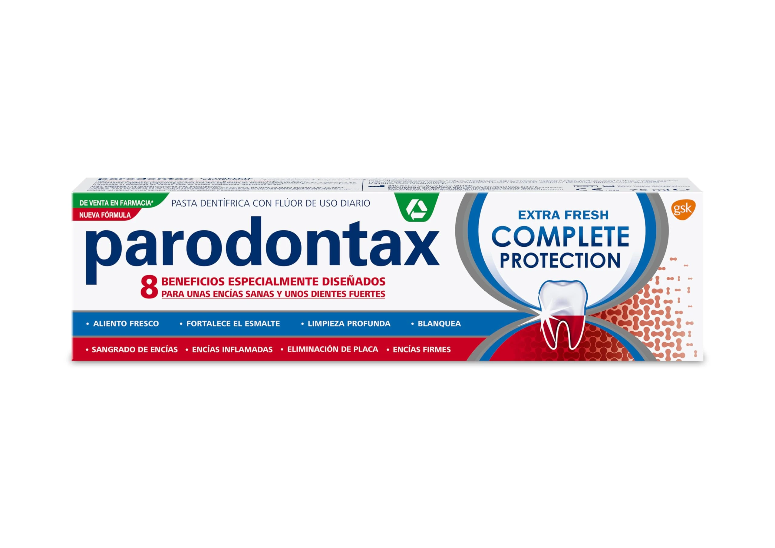 Parodontax Complete Protection Extra Fresh Fluoride Toothpaste - Helps Stop and Prevent Bleeding Gums 75ml
