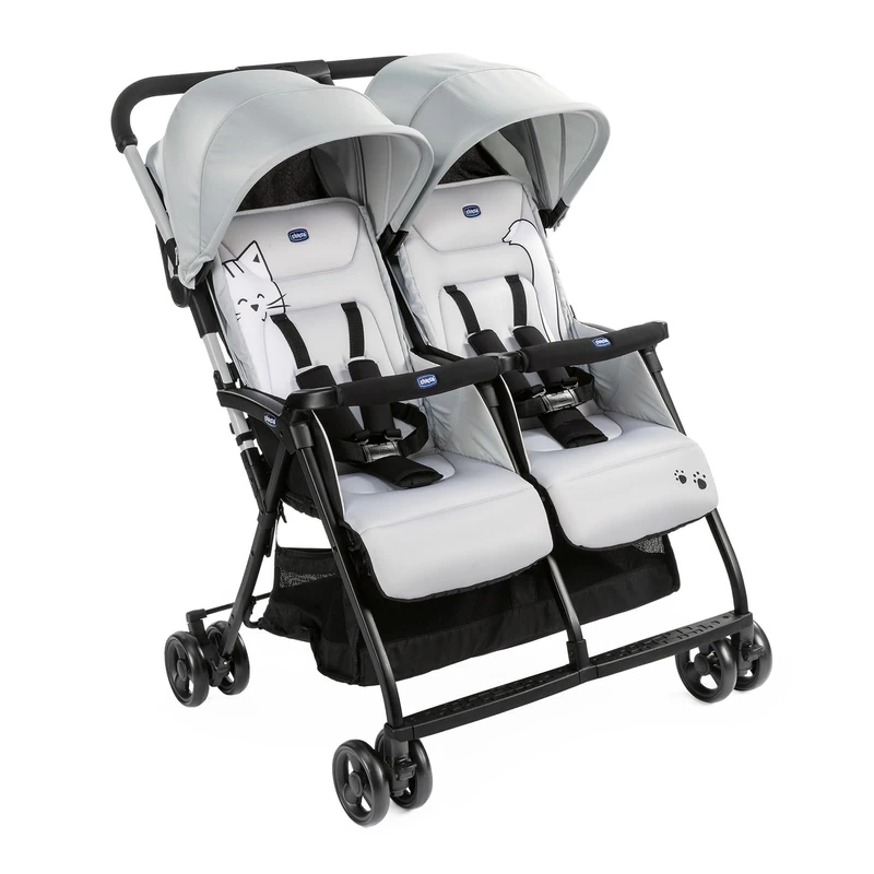 Chicco Ohlala Twin Silver Cat - Ultralight Double Stroller