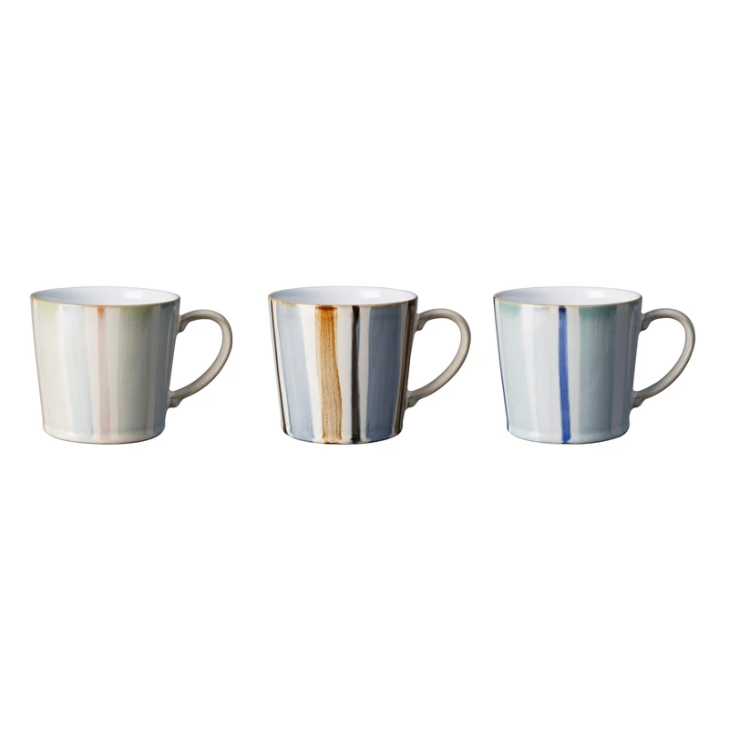 Denby 61048841 Stripe Painted 3 Piece Large Mug Set