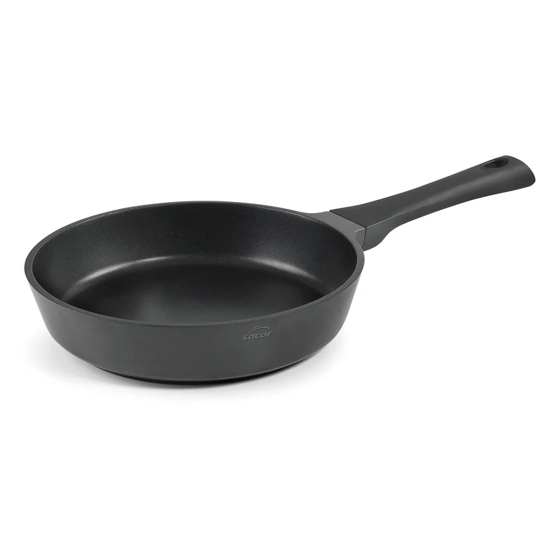 LACOR 27828 Titanium Pro Frying Pan, Non-Stick Frying Pan, Full Induction Diffuser, Titanium Base, Soft Handle, Eco-Friendly and PFOA-Free, Aluminium, Black, Ø 28 cm