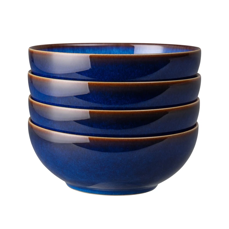 Denby - Blue Haze Cereal Bowls Set of 4 - Dishwasher Microwave Safe Crockery - Ceramic Stoneware Tableware