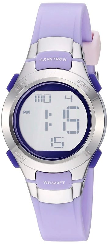 Armitron Sport Women's Digital Chronograph Resin Strap Watch, Lavender/Silver
