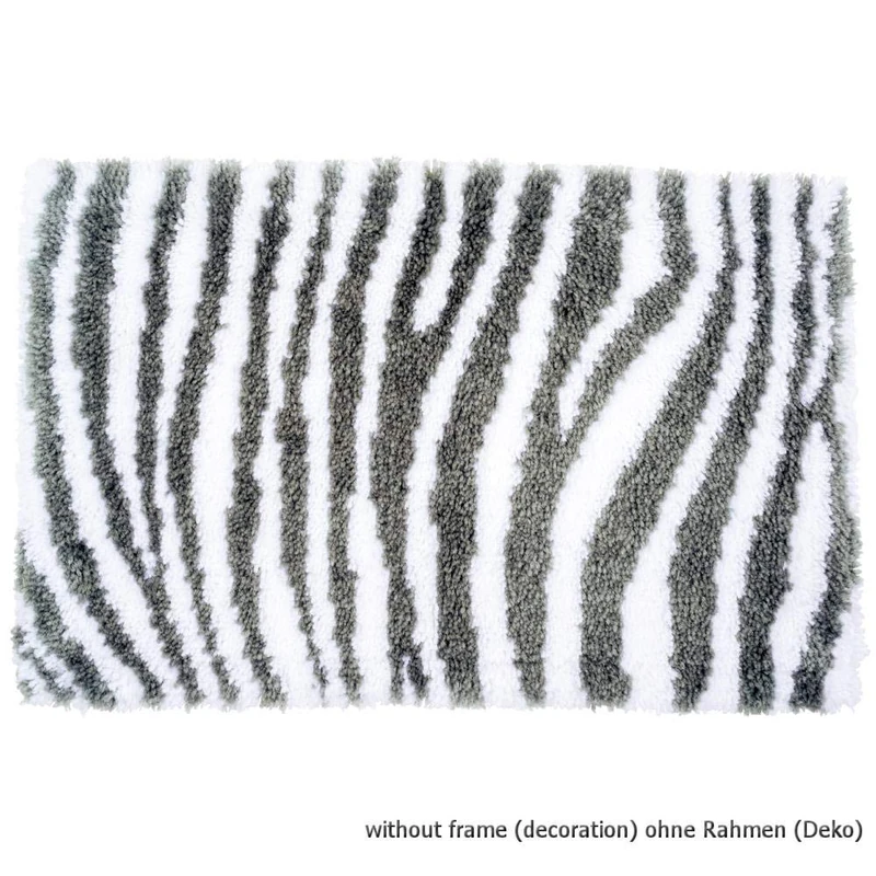 Vervaco PN-0172811 Zebra Look Latch Hook Rug Cotton, Multi-Colour, Approx. 67 x 44 cm / 26.8 x 17.6 inches.