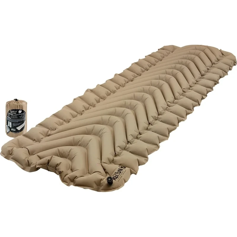 Klymit Static V Inflatable Sleeping Pad for Camping, Lightweight Hiking and Backpacking Air Bed, 3 Inch Thick, Coyote Sand (Package may vary) - Image 1