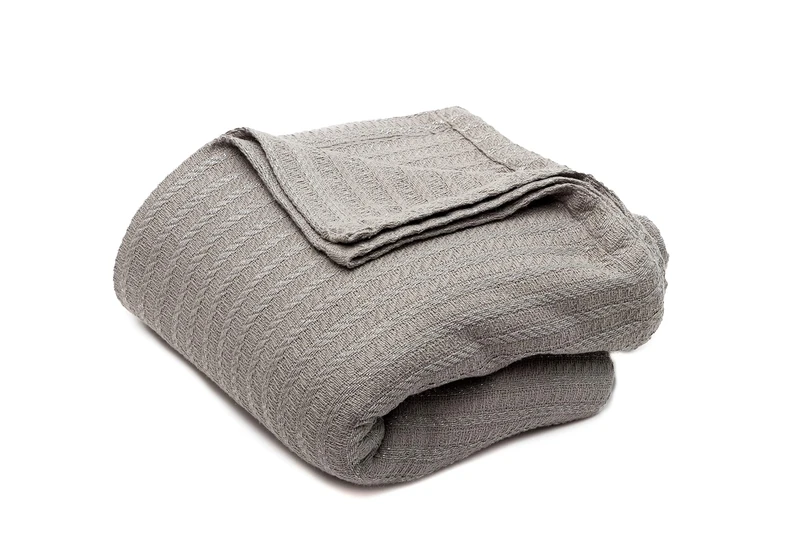Home Maison Layla Sweater Knit Cotton Throw Blanket, Grey, King