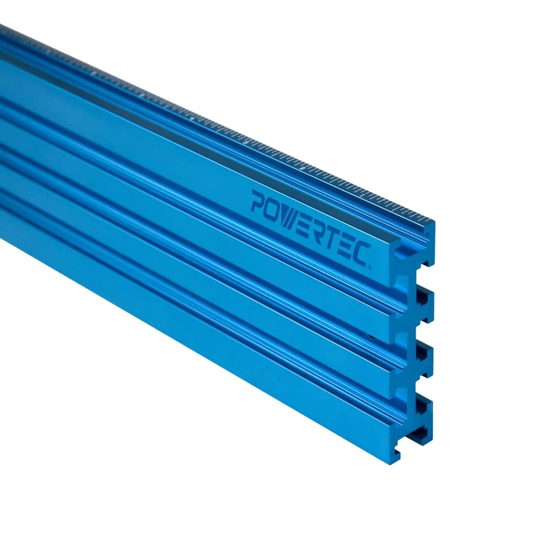 POWERTEC 71488 Aluminum Multi T-Track Fence with Laser Measure Right to Left, 3” High x 24" Long Multi Track