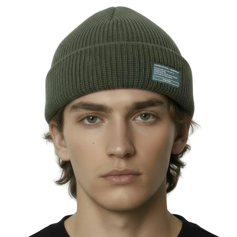 UNDERCONTROL Winter Trawler Fisherman Beanie Men Women Unisex Stylish Plain Docker Skull Hat Roll up Watch Cap Color Pack (Green)