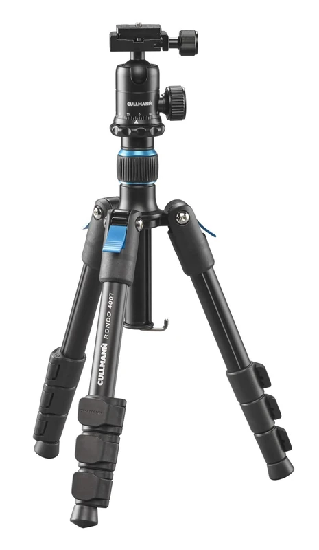 Cullmann - 52220 - Rondo 400T RB6.5 travel tripod with ball head, load capacity 3kg, pack size 28cm, extension height 89cm,black